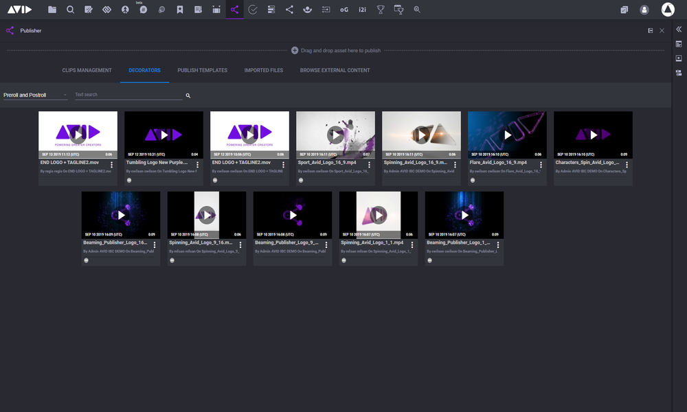 MediaCentral Publisher pre and post roll