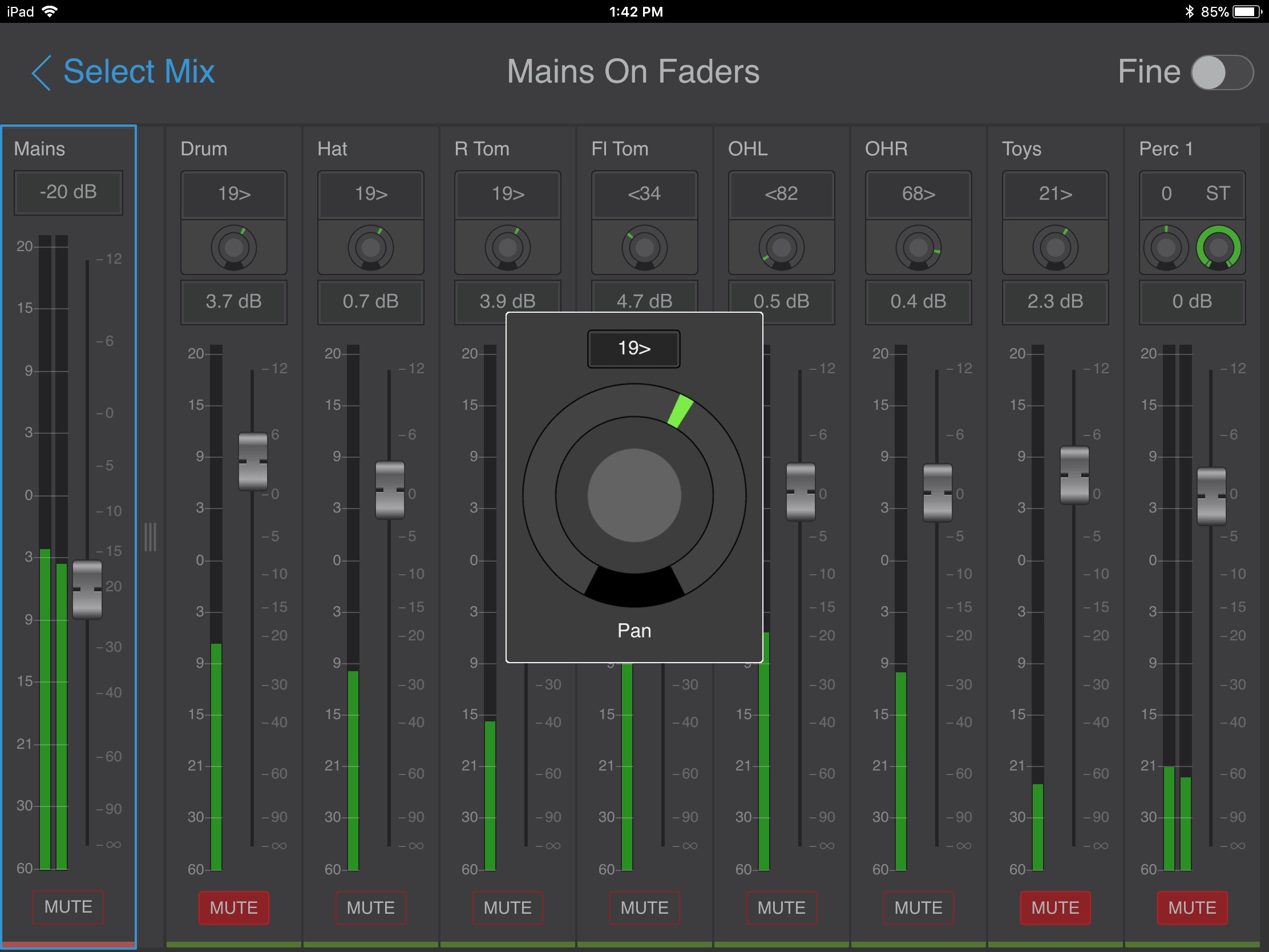 Personal Monitor Mixer App – VENUE